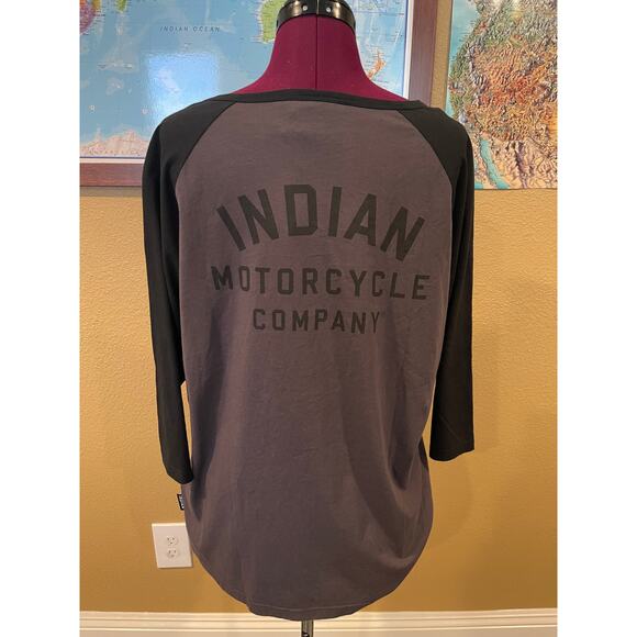 Indian Motorcycle Woman’s 3/4 Sleeve Baseball T-Shirt 2XL - Picture 2 of 8